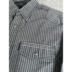 Harley Davidson Shirt Mens Medium Long Sleeve Grey HD Pearl Snaps